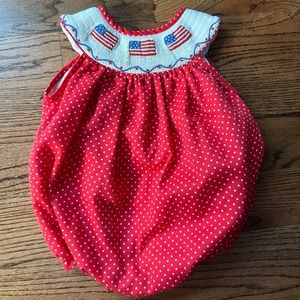 Patriotic American Flag Smock Bubble- 18mos